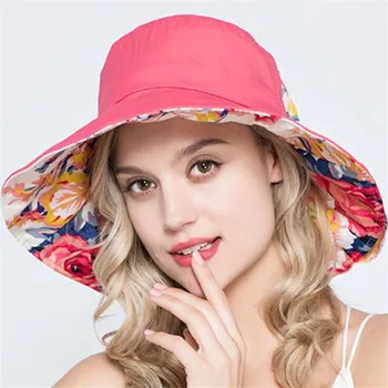 Xthree letné čiapky pre ženy dámy veľké okraj bavlna Pláž cap slnko klobúk žena Anglicko Štýl 2