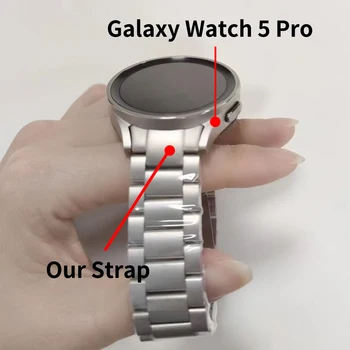 Žiadne Medzery Nehrdzavejúcej Ocele Kovové 100% Šedá Titanium Popruh Pre Samsung Galaxy Watch 5 Pro/44 40 mm Náramok Náramok Watchband 2