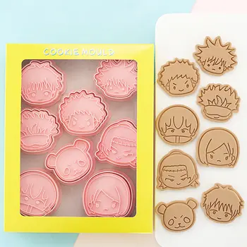 8Pcs/set Anime Jujutsu Kaisen Biscuit Formy Cookie Cutter Plastové Pečivo Cookie Pečiatka Formy Domácnosť, Kuchynské Náradie Príslušenstvo 2