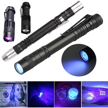 LED UV Lampa s Ultrafialovým Pochodeň 395-400 nm Mini Hliníkové UV Zoom Baterky Pre domáce Moču Škvrny Detektor Scorpion Lov 1