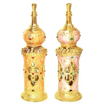12ml Arabskom Vintage Elegantné Esenciálny Olej, Fľaša Sklo Výlet Náplň Ľahko Naplniteľné Prázdne Parfum Fľašu