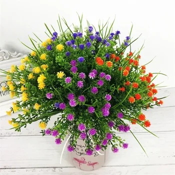 Multicolor Umelé Gypsophila Kvety Kytice Bud Hviezdy Simulovaná Detská Dych Hodváb Kvet pre Rodiny, Svadobný Dom 1
