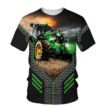 Truck Traktor Vzor Série Letných Nové pánske Kolo Krku 3D Tlač T-shirt Super Veľké Chlapcov, Dievčatá Unisex Móda Voľné Detí W 2