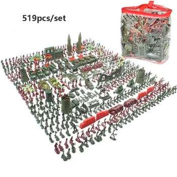 Vojaci Nastaviť stavebné bloky pre Bábiku Akčné Figúrky Piesku tabuľka model Hračky, Plastové Kolektívneho Modelu hračky Pre deti Vojenské Darček 1