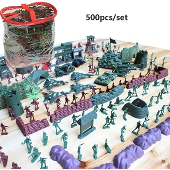 Vojaci Nastaviť stavebné bloky pre Bábiku Akčné Figúrky Piesku tabuľka model Hračky, Plastové Kolektívneho Modelu hračky Pre deti Vojenské Darček 2