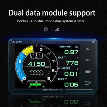 LUFI XS Multi-funkčné Digitálne Meradlo OBD+GPS Turbo Boost Tlak Oleja Teplota Vody Meter G Hodnota Gyroskop Modifikácia 2