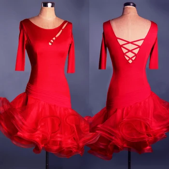 2020 Nový štýl latinskej tanečných kostýmov, spandex latinské tanečné šaty pre ženy latinskej tanečnej súťaže šaty 2XS-6XL 1