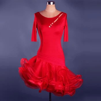 2020 Nový štýl latinskej tanečných kostýmov, spandex latinské tanečné šaty pre ženy latinskej tanečnej súťaže šaty 2XS-6XL 2