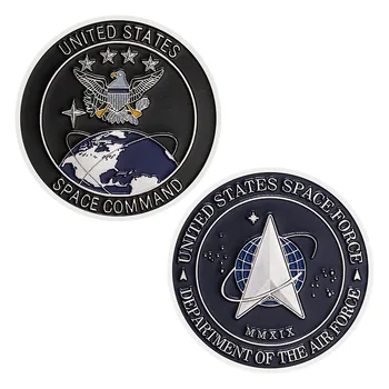 Americké Vesmírne Sily Logo Striebro Výzvou Mince NÁS Príkaz - USA Vojenské Strieborné Pozlátené Pamätné Mince 1