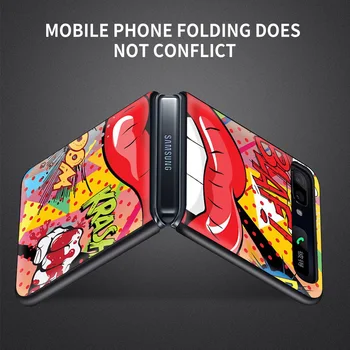 Telefón puzdro Pre Samsung Galaxy Z Flip3 5G z flip Cover Hard Shell Black Fundas PC para Anime Graffiti Nálepka 1