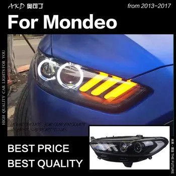 AKD Auto Styling pre Ford Fusion Svetlometu Roky 2013-2017 Mondeo DRL Mustang Dizajn Hid Dynamického Signálu Bi Xenon LED Lúč Príslušenstvo