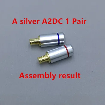 2 ks zákazku univerzálny pin Pätice mmcx konektor, A2DC zástrčku, 0.78 mm 2pin Čistej medi pozlátené Vstavané hreaded 2