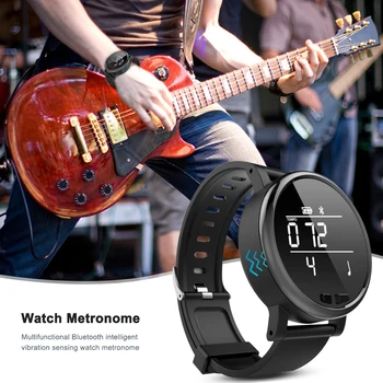 Bluetooth-Kompatibilné Sledovať Metronóm Prenosné Vreckové Vibrácie Tela Sledovať Metronóm pre Klavír Gitara Akordy Tréner Praxi 1