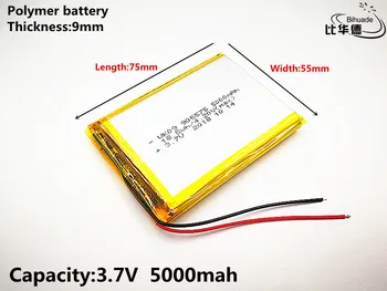 Dobrý Qulity 3,7 V,5000mAH 905575 Polymer lithium ion / Li-ion batéria pre tablet pc BANKA,GPS,mp3,mp4 2