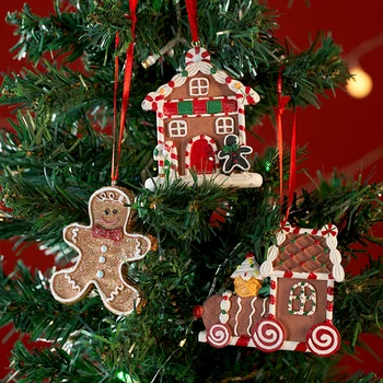 NORTHEUINS Živice Perník Visí Mini Vianočné Dekorácie, Figúrky Domov Windows Dovolenku Dekor Príslušenstvo Detí Dary 2