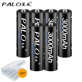 PALO 100% originálne 6Pcs AA batérie 2a Nabíjateľné Batérie 1.2 V, AA 3000mAh Ni-MH pre autíčka Anti-pád Trvanlivé 1