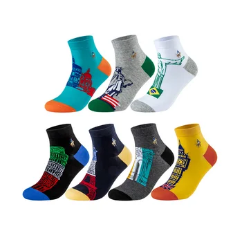 Pier Polo Značky Business Bežné Šaty, pánske Bavlnené Ponožky Multicolor Vzor Výšivky Muž Športové Ponožky Wholeasale 5 Párov/Veľa