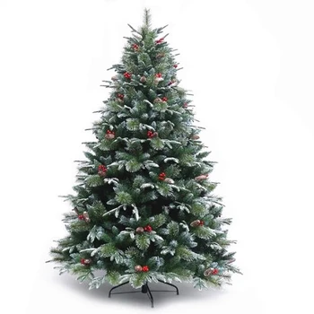 1.8 m PE+PVC borovica ihly zmiešané Vianočný stromček s bobuľami Nový Rok, Vianoce Mall hotel dekorácie 1