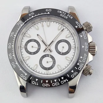 japonský chronograf hodinky VK63 quartz 39 MM z nehrdzavejúcej ocele caseluminous panda dial sledovať príslušenstvo diely 2