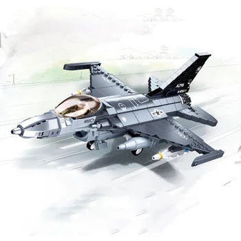 Svetová Vojna 2 letectvo Vojenské Zbrane F-16C Falcon Fighter Stavebné Bloky Auta Tehly WW2 Klasický Model Hračky Pre Dieťa Darček
