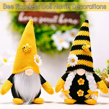 Čmele Bee Gnome Oblečenie pre Bábiky Slnečnice Gnome Oblečenie pre Bábiku Rustikálny Elf, Trpaslík Figúrka Bábika pre Záhradné Dekor Festival Dary 2