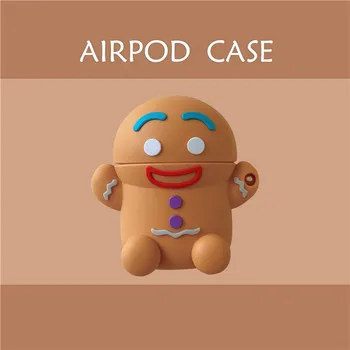 Pre Airpods Prípade,Roztomilý 3D animovaný Perník Muž Bluetooth Slúchadlo Silikónový Kryt Pre Prípad 2 Prípad Airpods 1