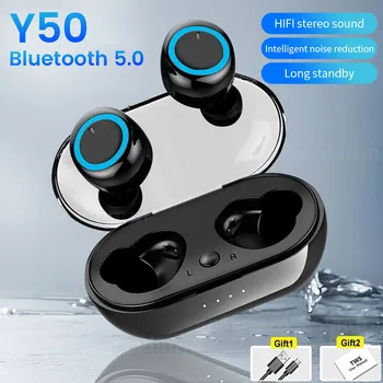 Olaf Y50 TWS Bezdrôtové Slúchadlá Bluetooth Slúchadlá 5.0 Dual Stereo Zníženie Hluku Šport Basy Touch Ovládania Headset S Mikrofónom 1