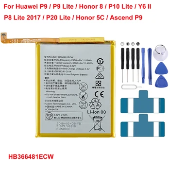 HB366481ECW Batériu pre Huawei P9 /P9 Lite Česť 8 P10 Lite Y6 II P8 Lite 2017 P20 Lite Česť 5C Ascend P9 Telefón Batérie+Nástroje