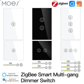 ZigBee Multi-gang Smart Light Dimmer Prepínač Nezávislé Ovládanie Smart Tuya APLIKÁCIE Ovládanie Práce s Alexa Domovská stránka Google 1/2/3 Gang 1