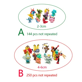 Pokemon Mini Údaje 144 2-3 cm/250 4-6typ Anime Model Rôznych Štýlov Roztomilé Bábiky Hračky Pokémon Pikachu Ísť Deti Narodeninám 2
