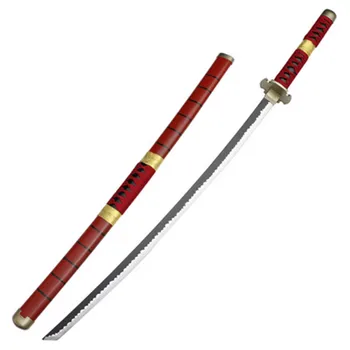 Cosplay OP Rozo Tri-nôž Ghost Sandai Kitetsu Katana Sword Úlohu Hrať Saurona Qiu Shui Dreva 104 cm Zbraň 1
