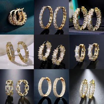 Kúpiť on-line Z Nehrdzavejúcej Ocele, Náušnice Geometrické Námestie Popruh štýl Vrstvenie Charms Kórejský Módne Stud Náušnice Pre ženy šperky Strany Dary - Módne Šperky | Silikonoveprsia.sk 11