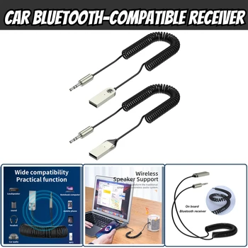 Bluetooth, Aux Adaptér Bezdrôtovej Automobilovej Bluetooth Prijímač USB na 3,5 mm Jack Audio Music Mikrofón Handsfree Adaptér pre Auto Reproduktor 1