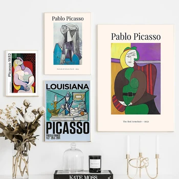 Picasso Abstraktné Údaje Plagát Miešanie Žena Tvár Wall Art Obrázok Vytlačí Plátno Na Maľovanie Obývacia Izba Dekorácie Domova