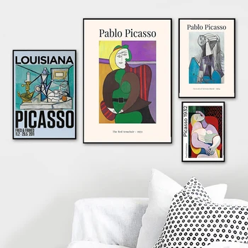 Picasso Abstraktné Údaje Plagát Miešanie Žena Tvár Wall Art Obrázok Vytlačí Plátno Na Maľovanie Obývacia Izba Dekorácie Domova 2
