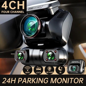 TiESFONG M10max 2K 1440P Dash Cam pre Automobilové DVR 4CH 360 Fotoaparát 24H Parkovanie Monitor Nočné Videnie Auto videorekordér WiFi 256Gmax 1