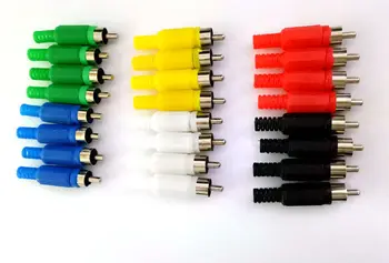 24pcs 6 farba RCA Konektor Spájky Typ Audio Konektor Kábla 2