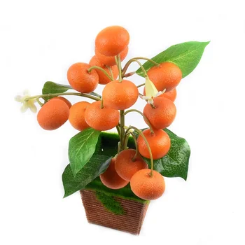 1Bouquet Umelé Orange, Lemon, Zasadiť Strom Bonsai Príslušenstvo, Rastlinný Rastliny Kuchyňa Hračky Pre Svadobné Home Party Dekorácie 1