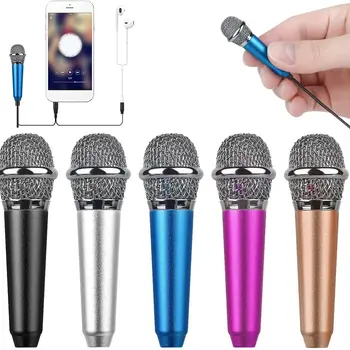 Prenosné 3,5 mm Stereo Štúdiový Mikrofón KTV Karaoke Mini Mikrofónom Pre Mobilný Telefón, Notebook, PC Desktop Malej Veľkosti Mikrofón