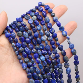 Prírodný Kameň Perličiek Nepravidelný Lapis lazuli Scatter Guľôčok pre Módne Šperky Čo Ženy Náramok, Náhrdelník Príslušenstvo 2