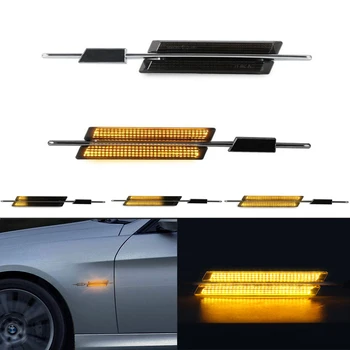 Dynamické LED Strane Marker Zapnite Indikátor Signálu Príslušenstvo Svetlo Pre BMW E90 E60 E61 E82 E92 E93 E91 E81 E88 S M Logo Canbus