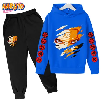 Naruto Hoodie Deti Oblečenie Chlapčenské Mikiny Avatar Kakashi Harajuku Voľné Mikiny Top Jeseň Jar O Krk Deti Pulóver Sady 2