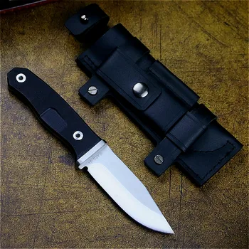 ABS čierna rukoväť 440 Vysokú tvrdosť Brúsenie vonkajšie taktické rovný Nôž North American jungle Lovecký nôž 2