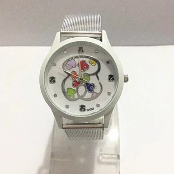 Ženy Sledovať Relojes Mujer Nové Luxusné Značky Medveď Módne Kovové Oká, Nerezové Náramkové hodinky Quartz zegarki meskie Relogio Feminino 2