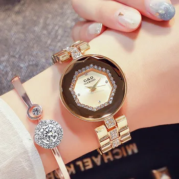 G&D dámske Zlaté Hodinky, Luxusné Značky Diamond Dámske Hodinky Módne Bežné Ženy náramkové hodinky Quartz Hodiny reloj mujer Hodín Darček 1