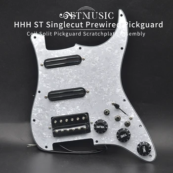 HHH ST Singlecut Elektroinštalácie Prewired Pickguard Cievka Split HHH Elektrická Gitara Pickguard Scratchplate Montáž 1