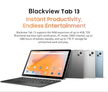 Android 12 Tabliet 6GB 128GB Blackview Kartu 13 Tablet Pad MTK Heliograf G85 Octa-Core 7280mAh 10.1