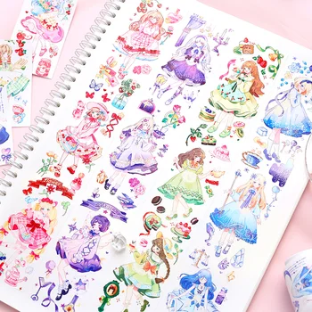 Pekné Dievčatá Washi Pásky Kawaii Papiernictvo Dodávky Dekoratívne Nálepky Estetické Sketchbook Denník Scrapbooking Notebook Umelecké Potreby 1