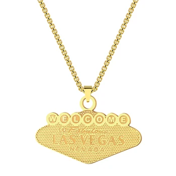 2021November Ženy List Las Vegas Kúzlo Prívesok Náhrdelník Šperky Žena Vyhlásenie Geometrické Choker Reťazca Náhrdelníky pre Ženy 2