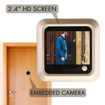 ANPWOO Digitálny LCD displej 2,4 palca Video Zvonček Peephole Viewer Dvere Oko Monitorovanie Fotoaparát 160 Stupeň Zvonček 2